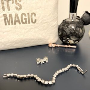 Swarovski tennis bracelet with matching earrings